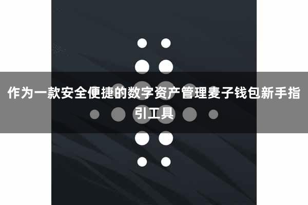 作为一款安全便捷的数字资产管理麦子钱包新手指引工具