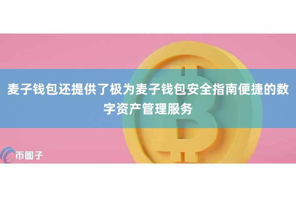 麦子钱包还提供了极为麦子钱包安全指南便捷的数字资产管理服务