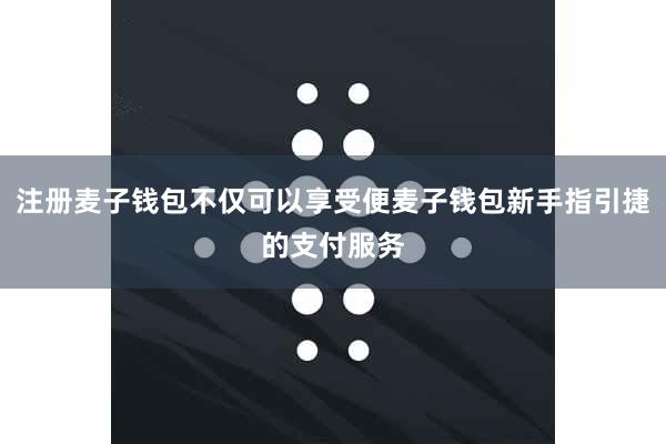 注册麦子钱包不仅可以享受便麦子钱包新手指引捷的支付服务