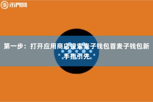 第一步：打开应用商店搜索麦子钱包首麦子钱包新手指引先